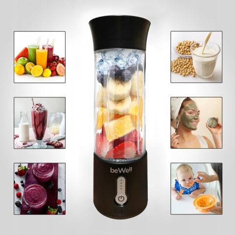 Blender kielichowy bezprzewodowy czarny Blender kielichowy bezprzewodowy czarny
