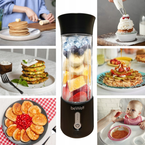 Blender kielichowy bezprzewodowy czarny Blender kielichowy bezprzewodowy czarny