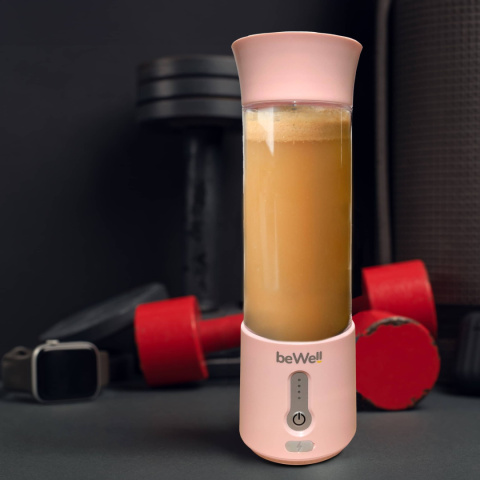 Blender kielichowy bezprzewodowy ręczny pudrowy róż Blender kielichowy bezprzewodowy ręczny pudrowy róż