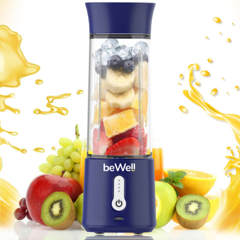 Blender kielichowy bezprzewodowy usb granatowy