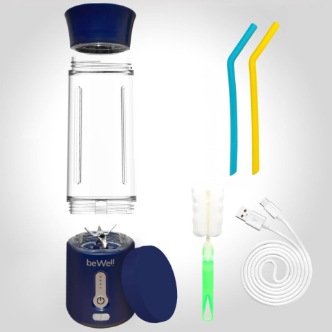 Blender kielichowy bezprzewodowy usb granatowy