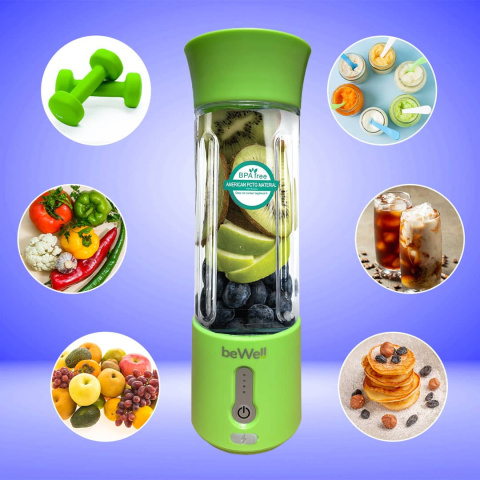 Blender kielichowy bezprzewodowy turystyczny limonkowy