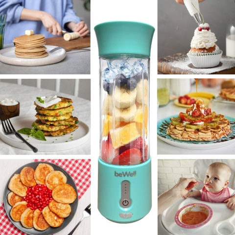 Blender kielichowy bezprzewodowy personalny turkusowy Blender kielichowy bezprzewodowy personalny turkusowy