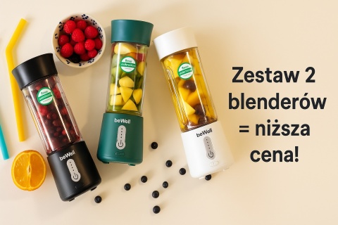 Blender kielichowy bezprzewodowy ręczny pudrowy róż