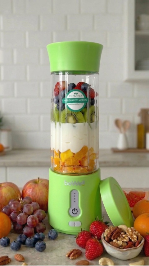 Blender kielichowy bezprzewodowy turystyczny limonkowy