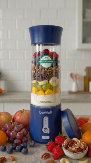 Blender kielichowy bezprzewodowy usb granatowy