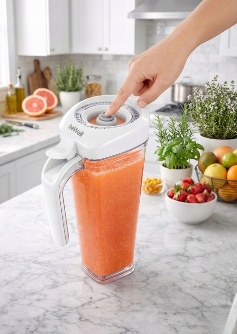 Pojemnik Próżniowy Dzbanek 1L z Pompką na Żywność Sok Zupy Mleko beWell