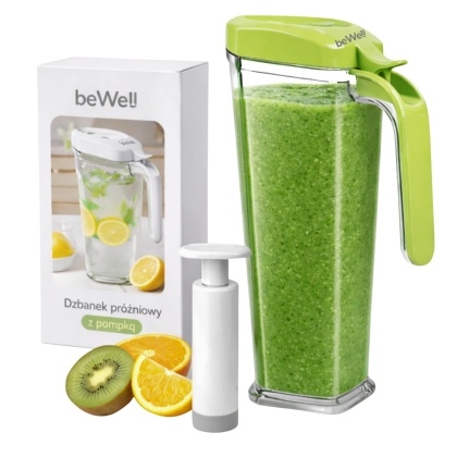 Pojemnik Próżniowy Dzbanek 1L z Pompką na Żywność Sok Zupy Mleko beWell